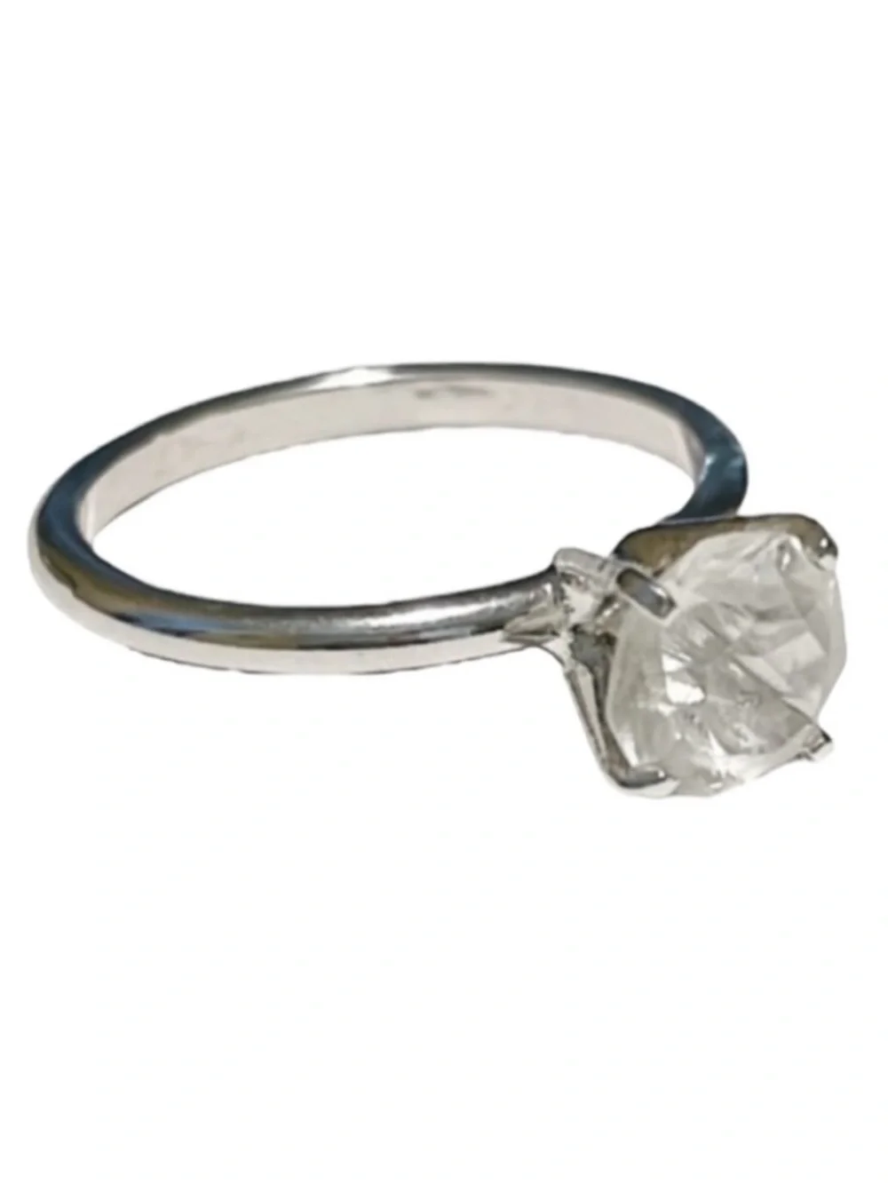 Vintage silver faux diamond cocktail ring size 7